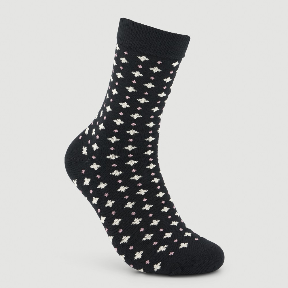 CALCETINES DE ALGODÓN ORGÁNICO MODELO BRILLOS NEGROS VERALUNA