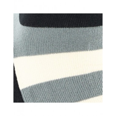 CALCETINES DE ALGODÓN ORGÁNICO MODELO CONTRASTE RAYAS CENIZA VERALUNA