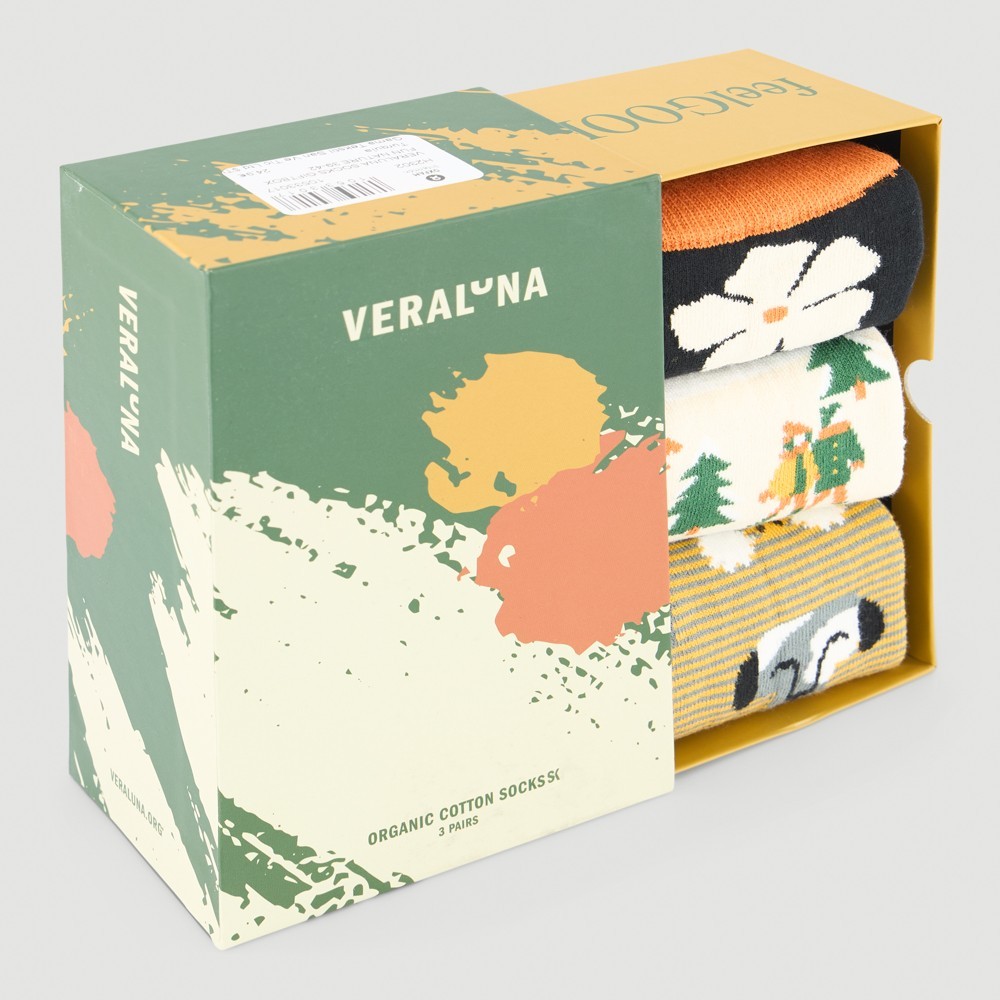 CALCETINES DE ALGODÓN ORGÁNICO EN CAJA REGALO FUN CLIMA VERALUNA