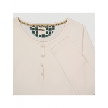 PIJAMA DE MUJER DE ALGODÓN ORGÁNICO FUSA BLOCKS BRUMA VERALUNA