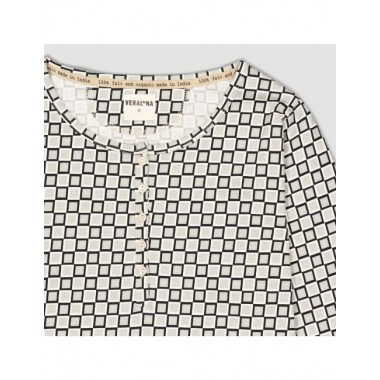 PIJAMA DE MUJER DE ALGODÓN ORGÁNICO FUSA BLOCKS SAUCE VERALUNA