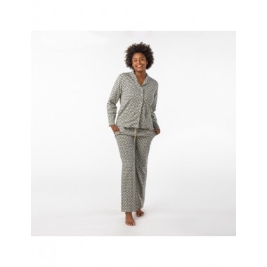 PIJAMA DE MUJER DE ALGODÓN ORGÁNICO SIGMA BLOCKS SAUCE VERALUNA