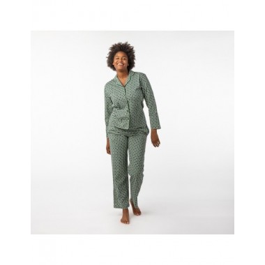 PIJAMA DE MUJER DE ALGODÓN ORGÁNICO SIGMA BLOCKS PRADO VERALUNA