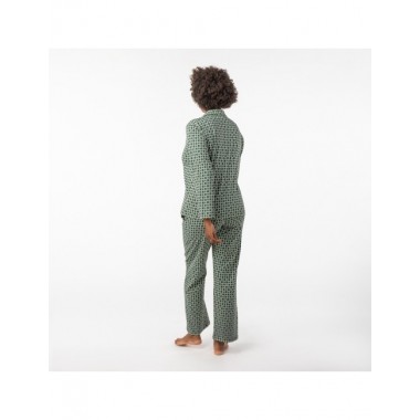 PIJAMA DE MUJER DE ALGODÓN ORGÁNICO SIGMA BLOCKS PRADO VERALUNA