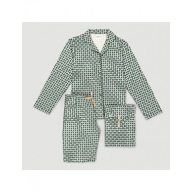 PIJAMA DE MUJER DE ALGODÓN ORGÁNICO SIGMA BLOCKS PRADO VERALUNA