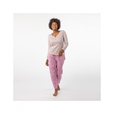 PIJAMA DE MUJER DE ALGODÓN ORGÁNICO BETA FLORES LILO VERALUNA