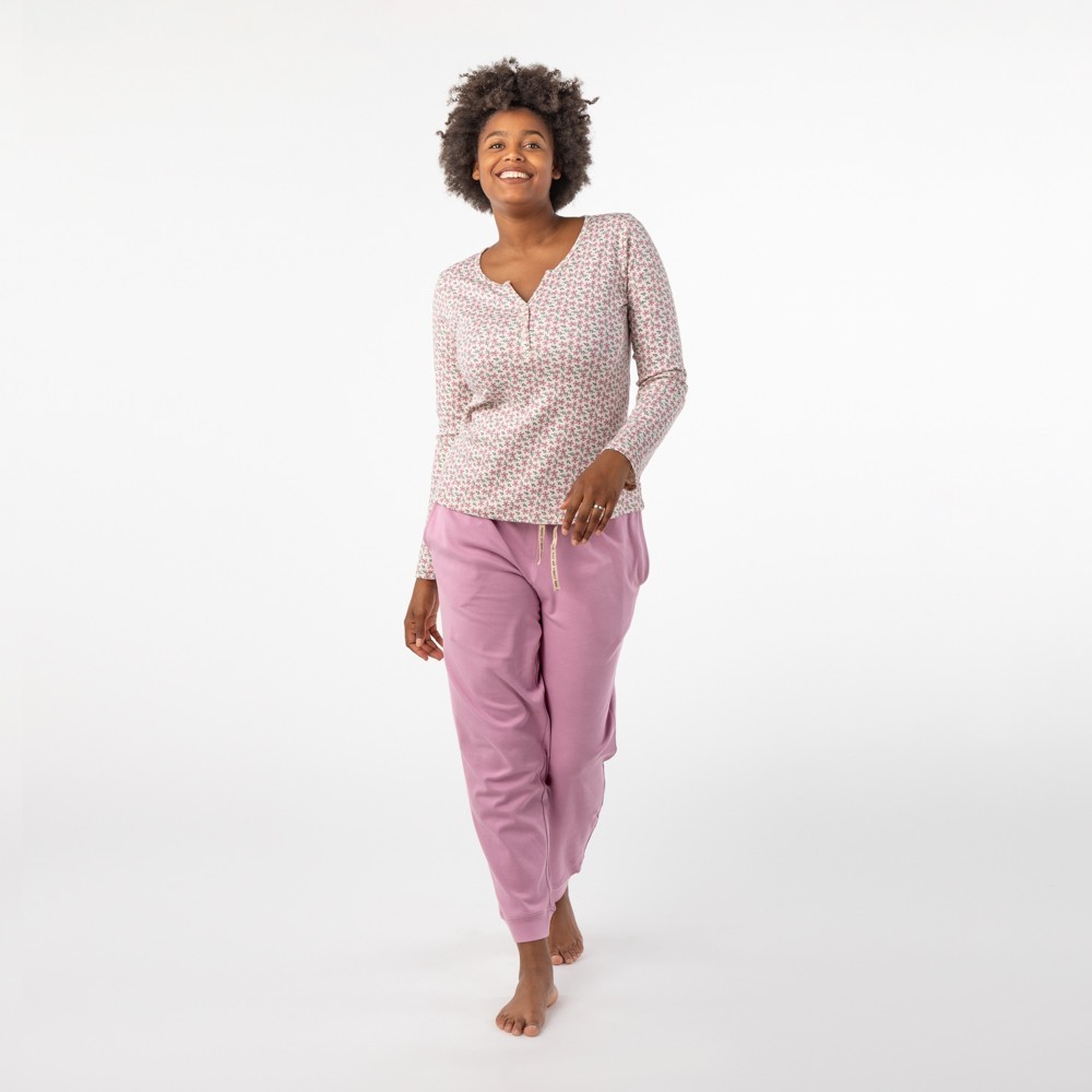 PIJAMA DE MUJER DE ALGODÓN ORGÁNICO BETA FLORES LILO VERALUNA