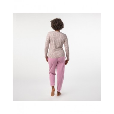 PIJAMA DE MUJER DE ALGODÓN ORGÁNICO BETA FLORES LILO VERALUNA