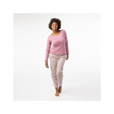 PIJAMA DE MUJER DE ALGODÓN ORGÁNICO GAMMA FLORES LILO VERALUNA