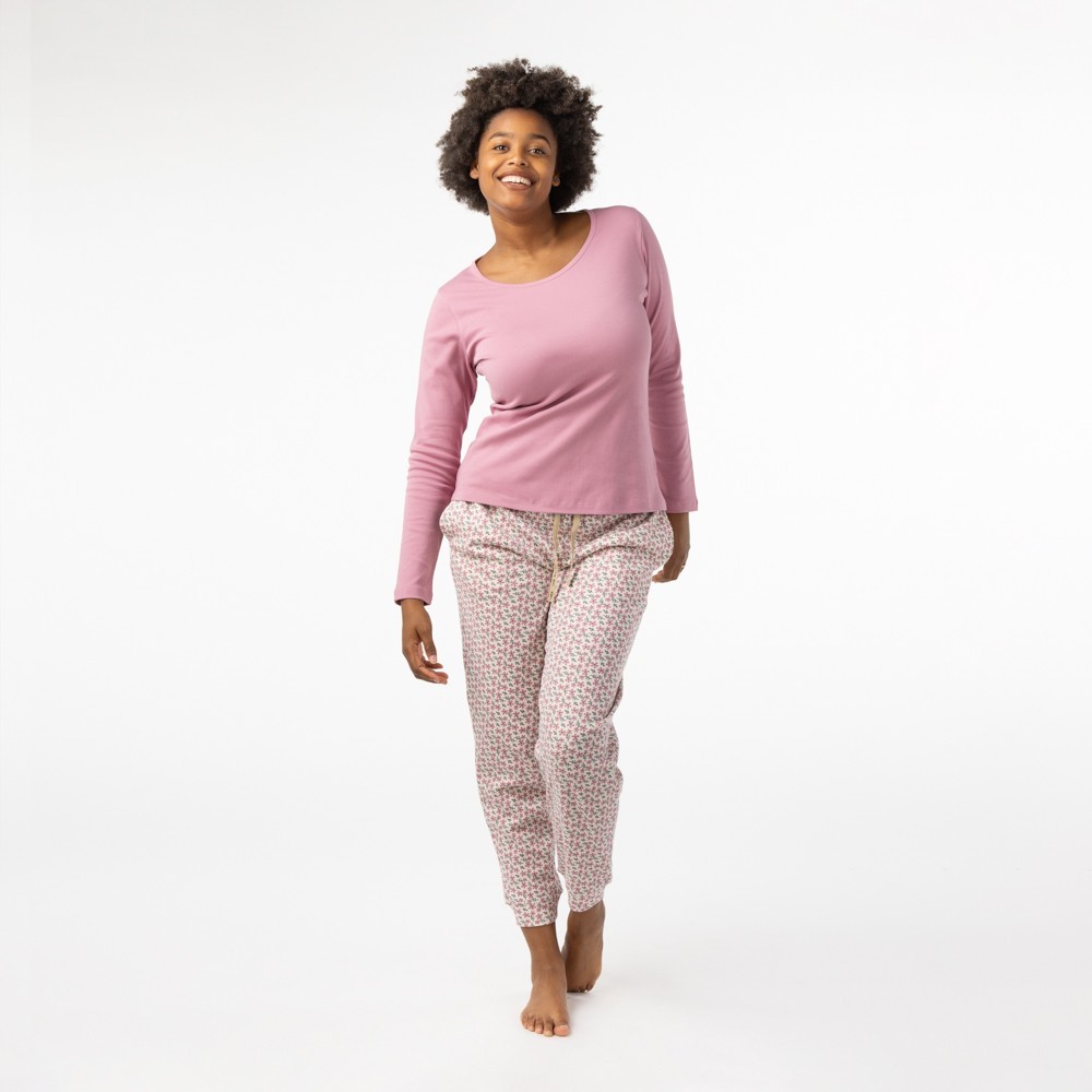 PIJAMA DE MUJER DE ALGODÓN ORGÁNICO GAMMA FLORES LILO VERALUNA