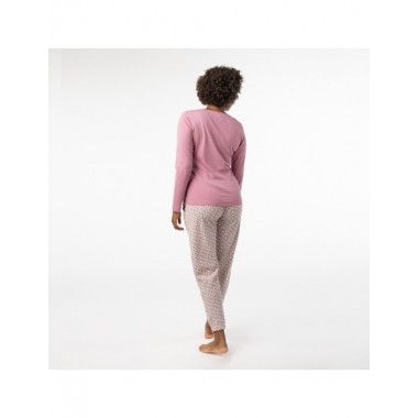 PIJAMA DE MUJER DE ALGODÓN ORGÁNICO GAMMA FLORES LILO VERALUNA