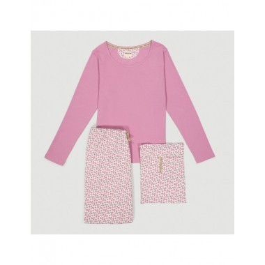 PIJAMA DE MUJER DE ALGODÓN ORGÁNICO GAMMA FLORES LILO VERALUNA