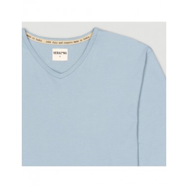 PIJAMA DE HOMBRE DE ALGODÓN ORGÁNICO UVE RAYAS TURMALIN VERALUNA