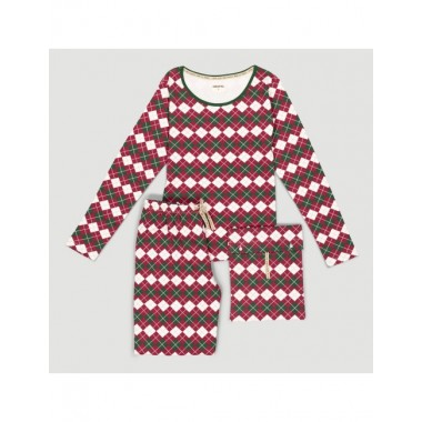 PIJAMA DE MUJER DE ALGODÓN ORGÁNICO NEW XMAS SEASON PRADO VERALUNA