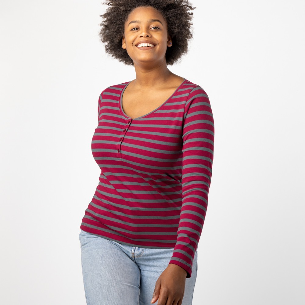 CAMISETA DE MUJER DE ALGODÓN ORGÁNICO NEW PSI ROJO CENIZA VERALUNA