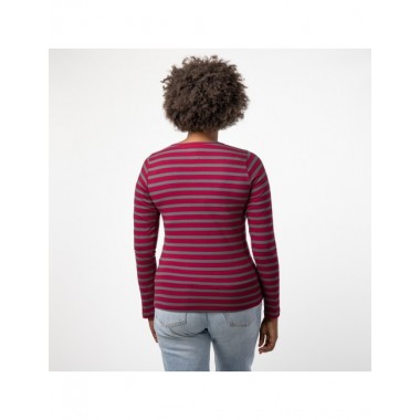 CAMISETA DE MUJER DE ALGODÓN ORGÁNICO NEW PSI ROJO CENIZA VERALUNA
