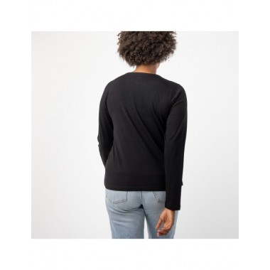 CAMISETA DE MUJER DE ALGODÓN ORGÁNICO SIRA NEGRO VERALUNA