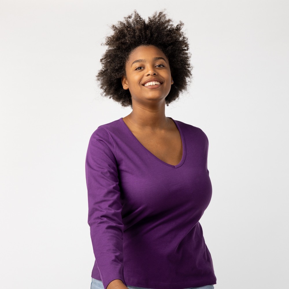 CAMISETA DE MUJER DE ALGODÓN ORGÁNICO SIRA PRUNO VERALUNA