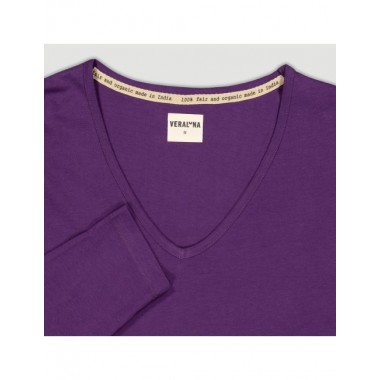 CAMISETA DE MUJER DE ALGODÓN ORGÁNICO SIRA PRUNO VERALUNA