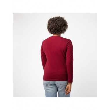 CAMISETA DE MUJER DE ALGODÓN ORGÁNICO BASIC LONG ROJO VERALUNA