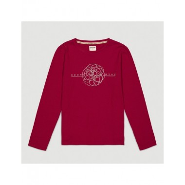 CAMISETA DE MUJER DE ALGODÓN ORGÁNICO BASIC LONG ROJO VERALUNA