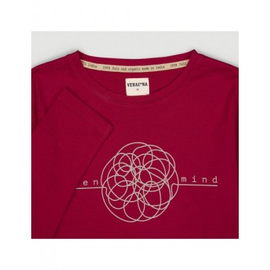 CAMISETA DE MUJER DE ALGODÓN ORGÁNICO BASIC LONG ROJO VERALUNA