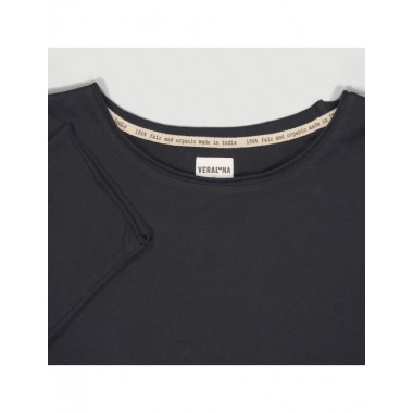 CAMISETA DE MUJER DE ALGODÓN ORGÁNICO BALANCE NEGRO VERALUNA
