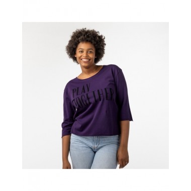 CAMISETA DE MUJER DE ALGODÓN ORGÁNICO BALANCE PRUNO VERALUNA