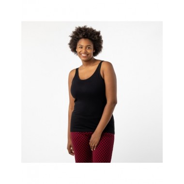 CAMISETA DE MUJER DE ALGODÓN ORGÁNICO SPA COLOR NEGRO VERALUNA
