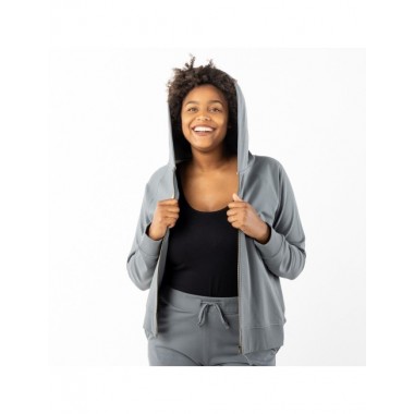 SUDADERA DE MUJER DE ALGODÓN ORGÁNICO KOLL COLOR CENIZA VERALUNA
