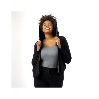 SUDADERA DE MUJER DE ALGODÓN ORGÁNICO KOLL COLOR NEGRO VERALUNA