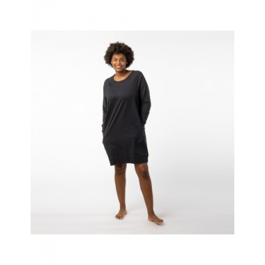 VESTIDO DE MUJER DE ALGODÓN ORGÁNICO SOE COLOR BLACK VERALUNA
