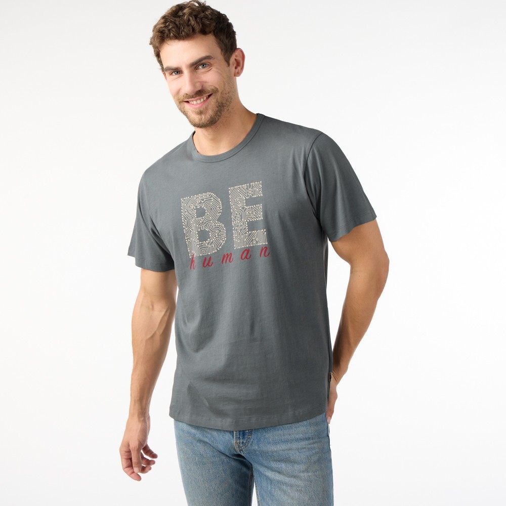 CAMISETA DE HOMBRE DE ALGODÓN ORGÁNICO KAKO COLOR CENIZA VERALUNA