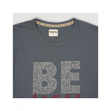 CAMISETA DE HOMBRE DE ALGODÓN ORGÁNICO KAKO COLOR CENIZA VERALUNA