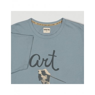 CAMISETA DE HOMBRE DE ALGODÓN ORGÁNICO KAKO COLOR TURMALINA VERALUNA