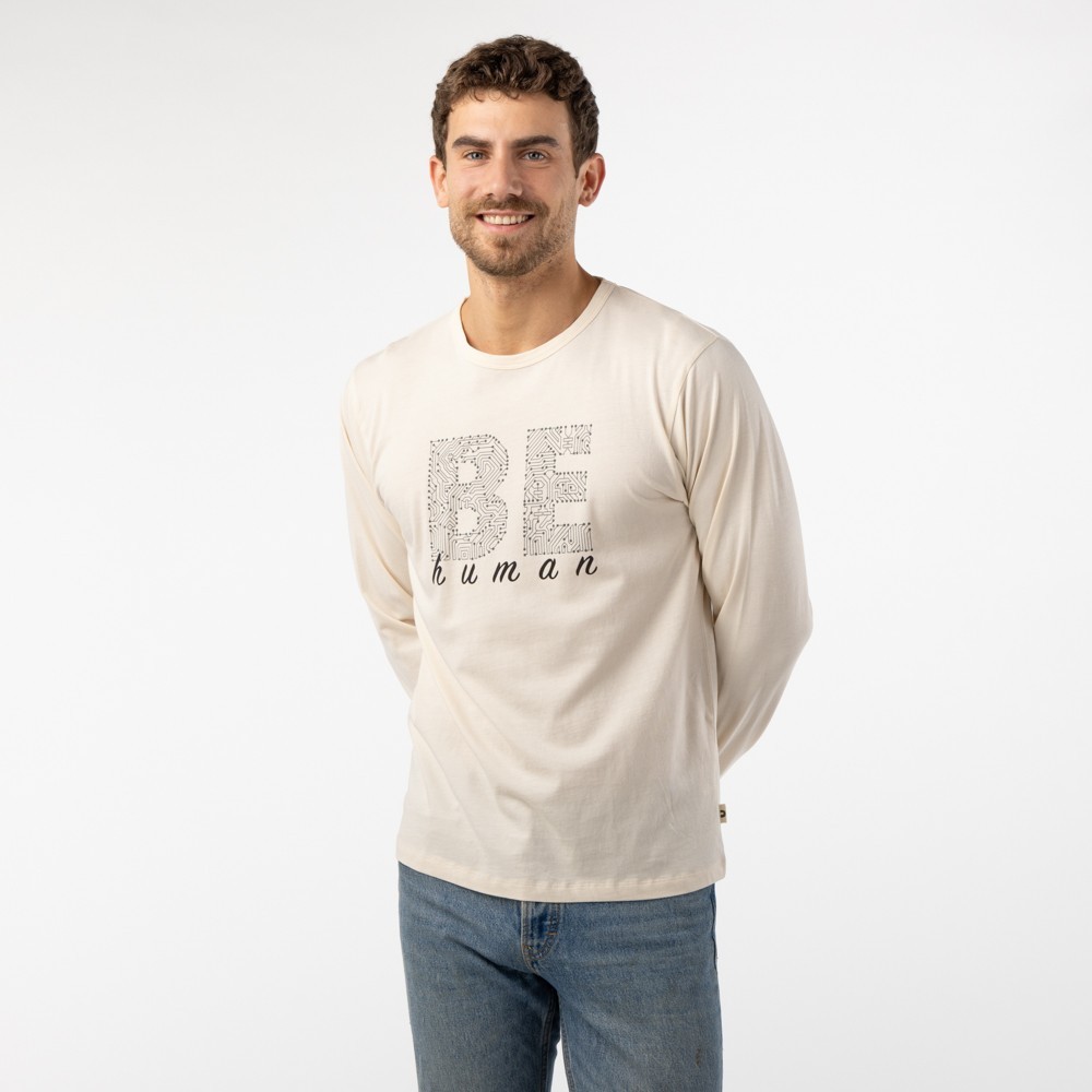 CAMISETA DE HOMBRE DE ALGODÓN ORGÁNICO POKOJ COLOR BRUMA VERALUNA