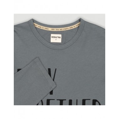 CAMISETA DE HOMBRE DE ALGODÓN ORGÁNICO POKOJ COLOR CENIZA VERALUNA