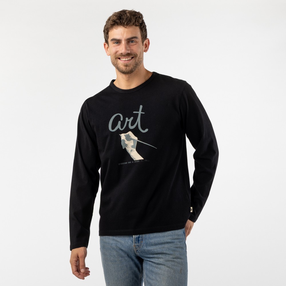 CAMISETA DE HOMBRE DE ALGODÓN ORGÁNICO POKOJ COLOR NEGRO VERALUNA