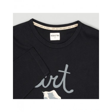 CAMISETA DE HOMBRE DE ALGODÓN ORGÁNICO POKOJ COLOR NEGRO VERALUNA