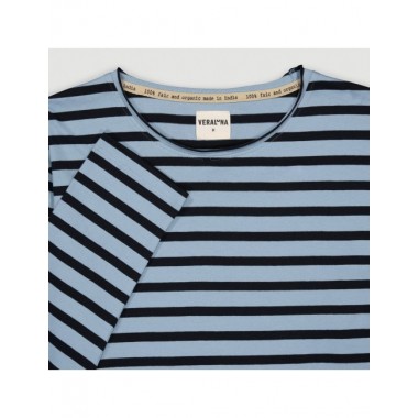 CAMISETA DE HOMBRE DE ALGODÓN ORGÁNICO ROLL TURMALINA NEGRO VERALUNA