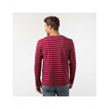 CAMISETA DE HOMBRE DE ALGODÓN ORGÁNICO ROLL ROJO CENIZA VERALUNA