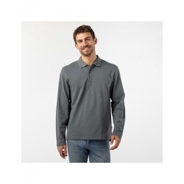 POLO DE HOMBRE DE ALGODÓN ORGÁNICO OMICRON COLOR CENIZA VERALUNA