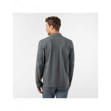 POLO DE HOMBRE DE ALGODÓN ORGÁNICO OMICRON COLOR CENIZA VERALUNA