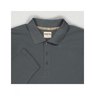 POLO DE HOMBRE DE ALGODÓN ORGÁNICO OMICRON COLOR CENIZA VERALUNA