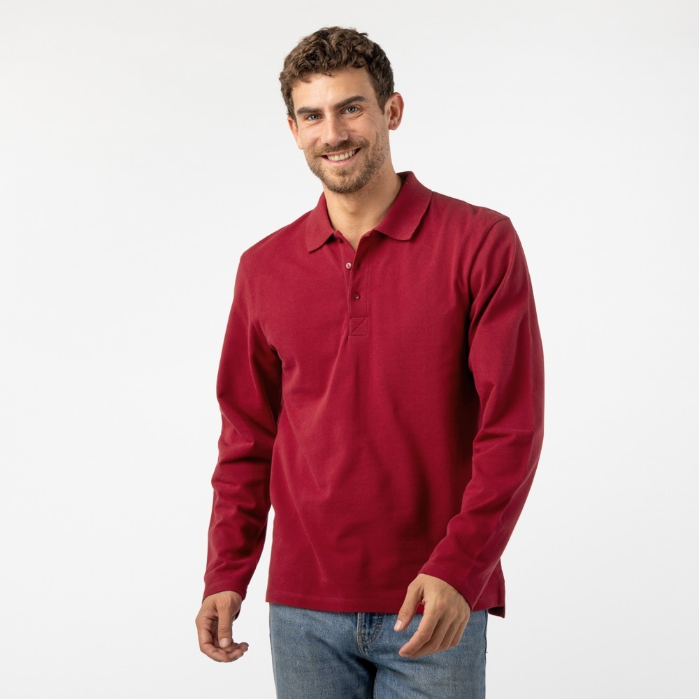 POLO DE HOMBRE DE ALGODÓN ORGÁNICO OMICRON COLOR ROJO VERALUNA