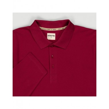 POLO DE HOMBRE DE ALGODÓN ORGÁNICO OMICRON COLOR ROJO VERALUNA