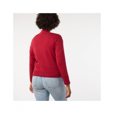 CARDIGAN CHAQUETA DE MUJER DE ALGODÓN ORGÁNICO TAPTI ROJO VERALUNA