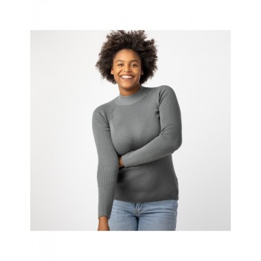 JERSEY DE MUJER DE ALGODÓN ORGÁNICO KAVEN COLOR CENIZA VERALUNA