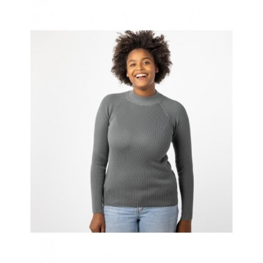 JERSEY DE MUJER DE ALGODÓN ORGÁNICO KAVEN COLOR CENIZA VERALUNA