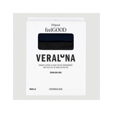 PACK DE 2 CALZONCILLOS DE ALGODÓN ORGÁNICO TRUNK NEGRO NAVY VERALUNA